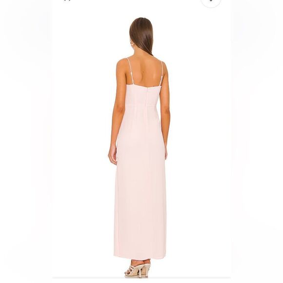 Superdown Addison Maxi Dress Blush pink chiffon slip dress slit Revolve S NWT - Picture 3 of 12